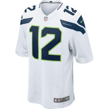 Load image into Gallery viewer, 12s Seattle Seahawks Nike Alternate Game Jersey - White