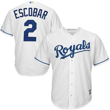 Load image into Gallery viewer, Alcides Escobar Kansas City Royals Majestic Cool Base Player Jersey - White