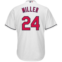 Load image into Gallery viewer, Andrew Miller Cleveland Indians Majestic Home Official Cool Base Player Jersey - White