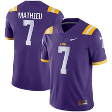 Load image into Gallery viewer, Tyrann Mathieu LSU Tigers Nike Game Jersey - Purple