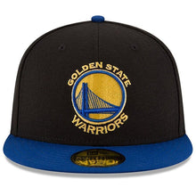 Load image into Gallery viewer, Golden State Warriors New Era 2019 NBA Finals Bound Side Patch Two-Tone 59FIFTY Fitted Hat - Black/Royal