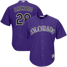 Load image into Gallery viewer, Nolan Arenado Colorado Rockies Majestic Alternate Official Cool Base Player Jersey - Purple