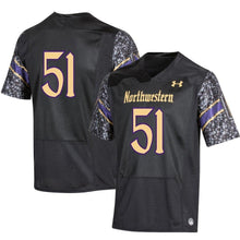 Load image into Gallery viewer, #51 Northwestern Wildcats Under Armour College Football 150th Anniversary Replica Jersey - Black