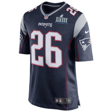 Load image into Gallery viewer, Sony Michel New England Patriots Nike Super Bowl LIII Bound Game Jersey - Navy