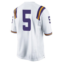 Load image into Gallery viewer, #5 LSU Tigers Nike Game Football Jersey - White
